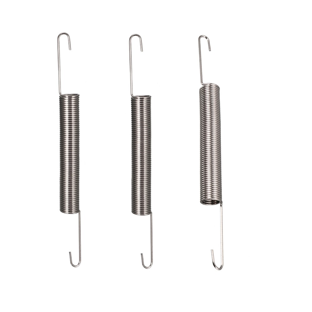1x10x60mm(WxODxL) Extension Spring 3Pack Metal Extended Compressed Spring Silver