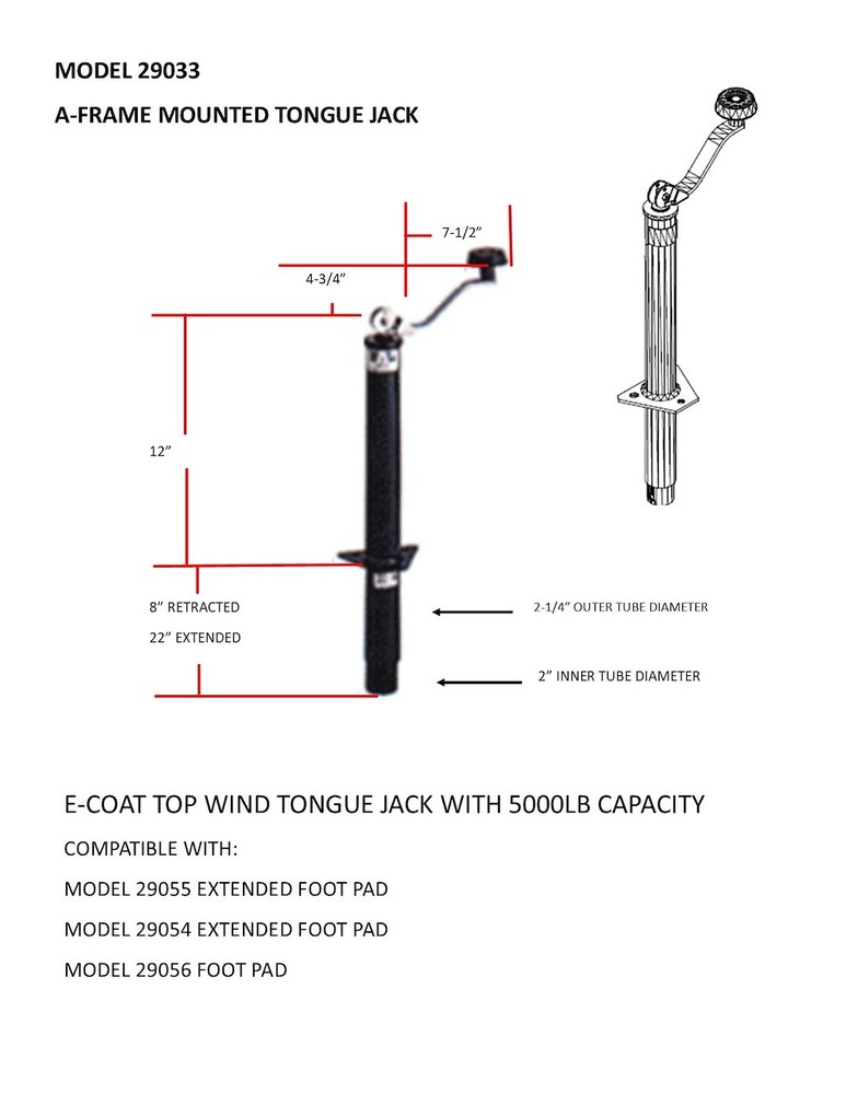 BAL RV 29033B TRAILER JACKS