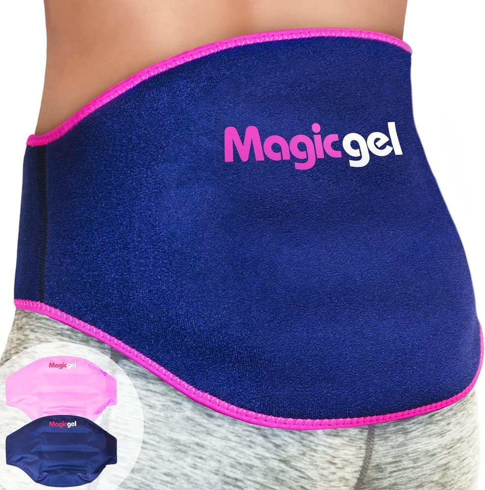 Magic Gel Ice Pack for Back Pain Relief | 1/2 Pack Reusable Lower Back Wrap for