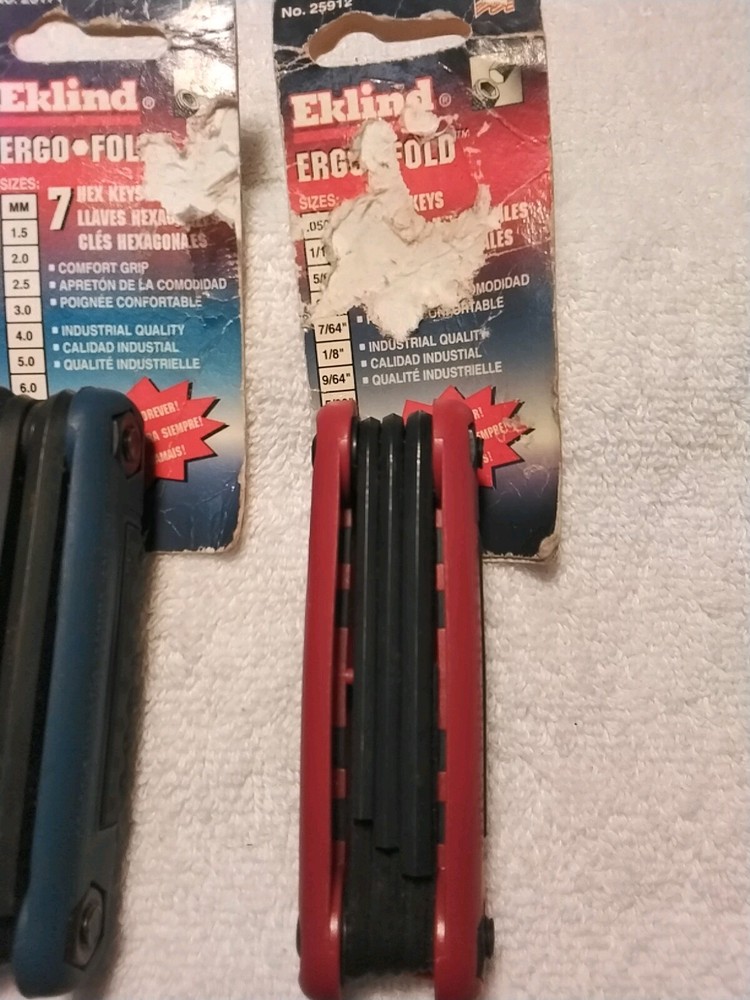 2pc EKLIND FOLDING HEX SET SAE/MM