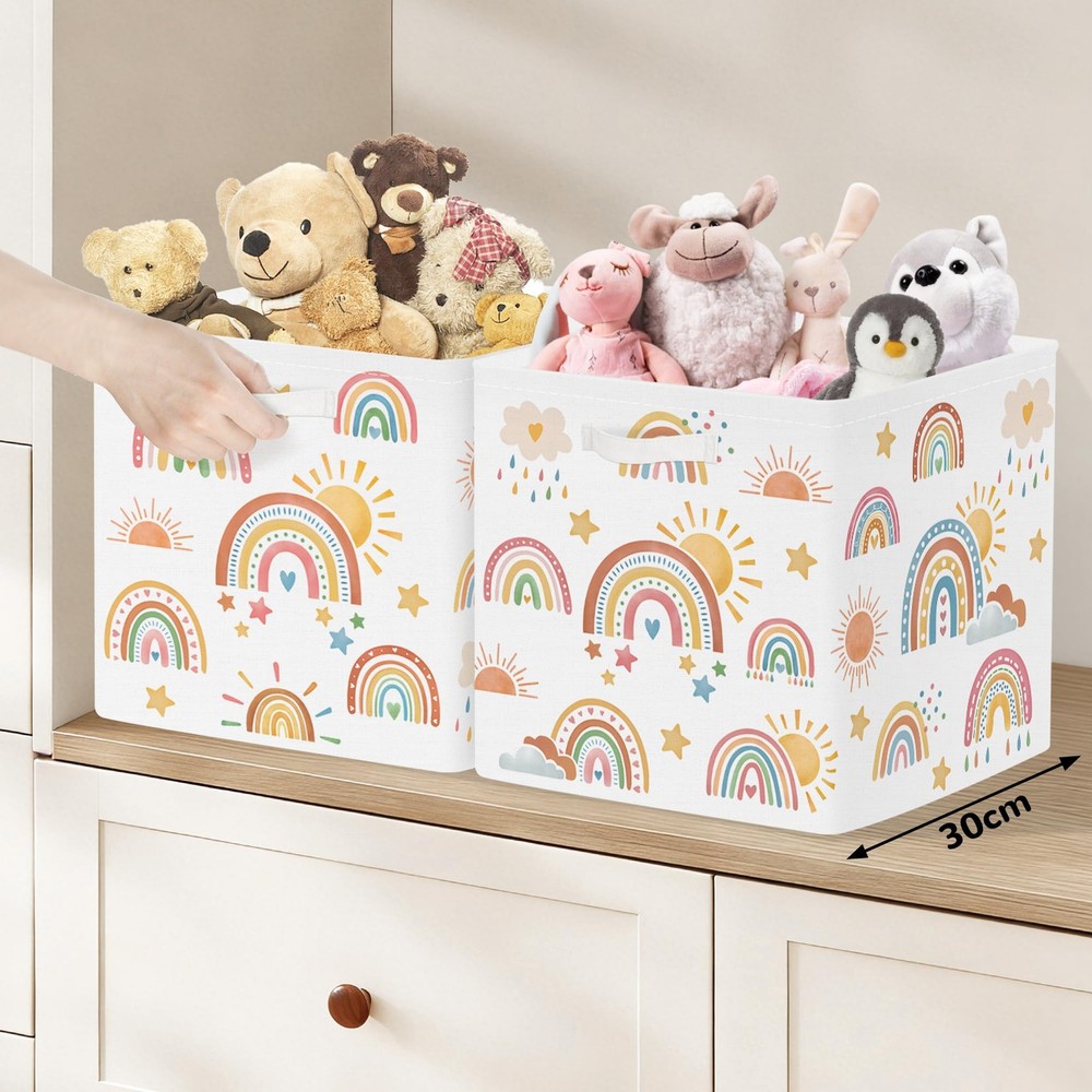 Rainbow Storage Cube Organizer Set Boho Closet Clothes Cube with Metal Frame ...