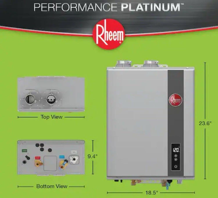 RHEEM ECOH160DVLN-3 Tankless Gas Water Heater 8.4 GPM 157,000 BTU Parts Only