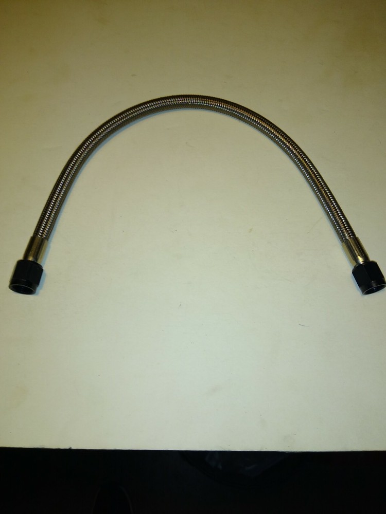 3AN 12" NITROUS OXIDE STAINLESS BRAIDED HOSE BLACK ENDS