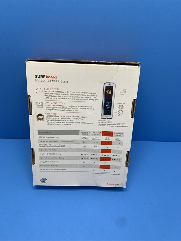 ARRIS SURFboard DOCSIS 3.0 Cable Modem - SB6190