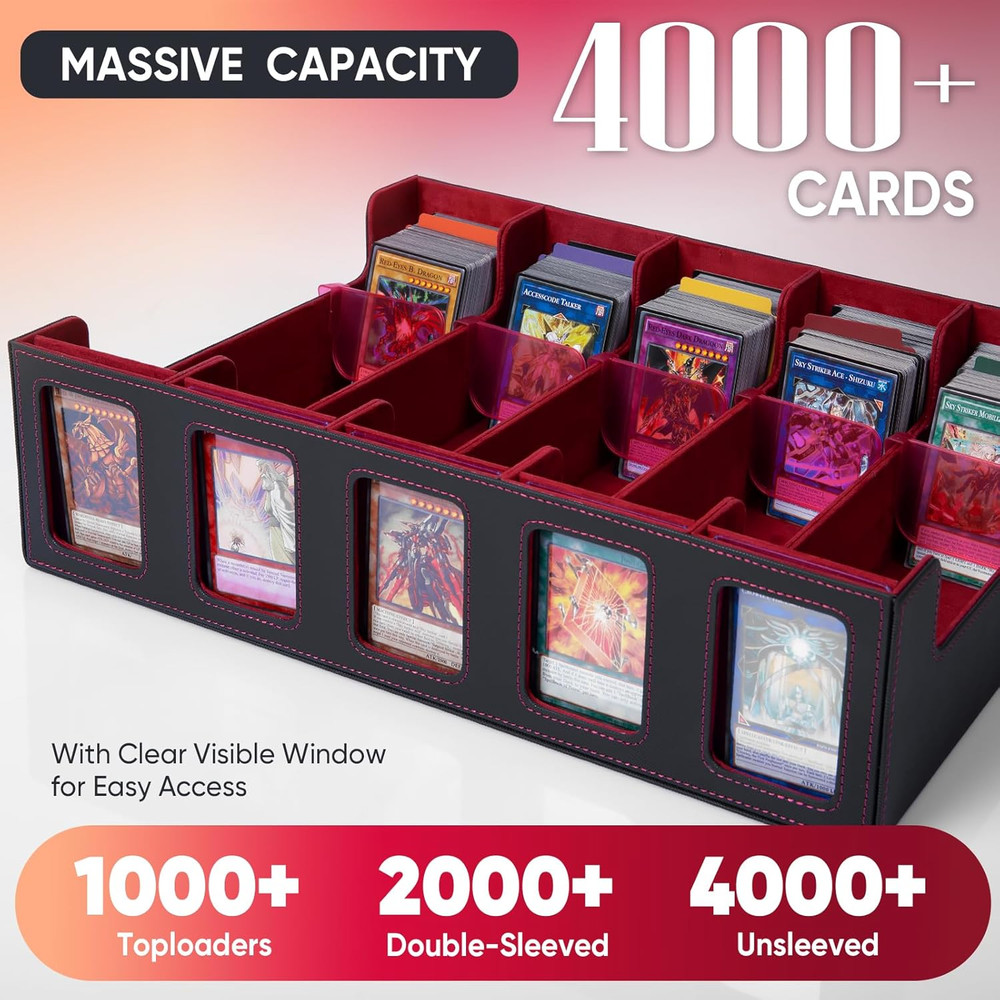 Trading Card Storage Box with Commander Display, 5-Row Deck Case (4000+ Cards),