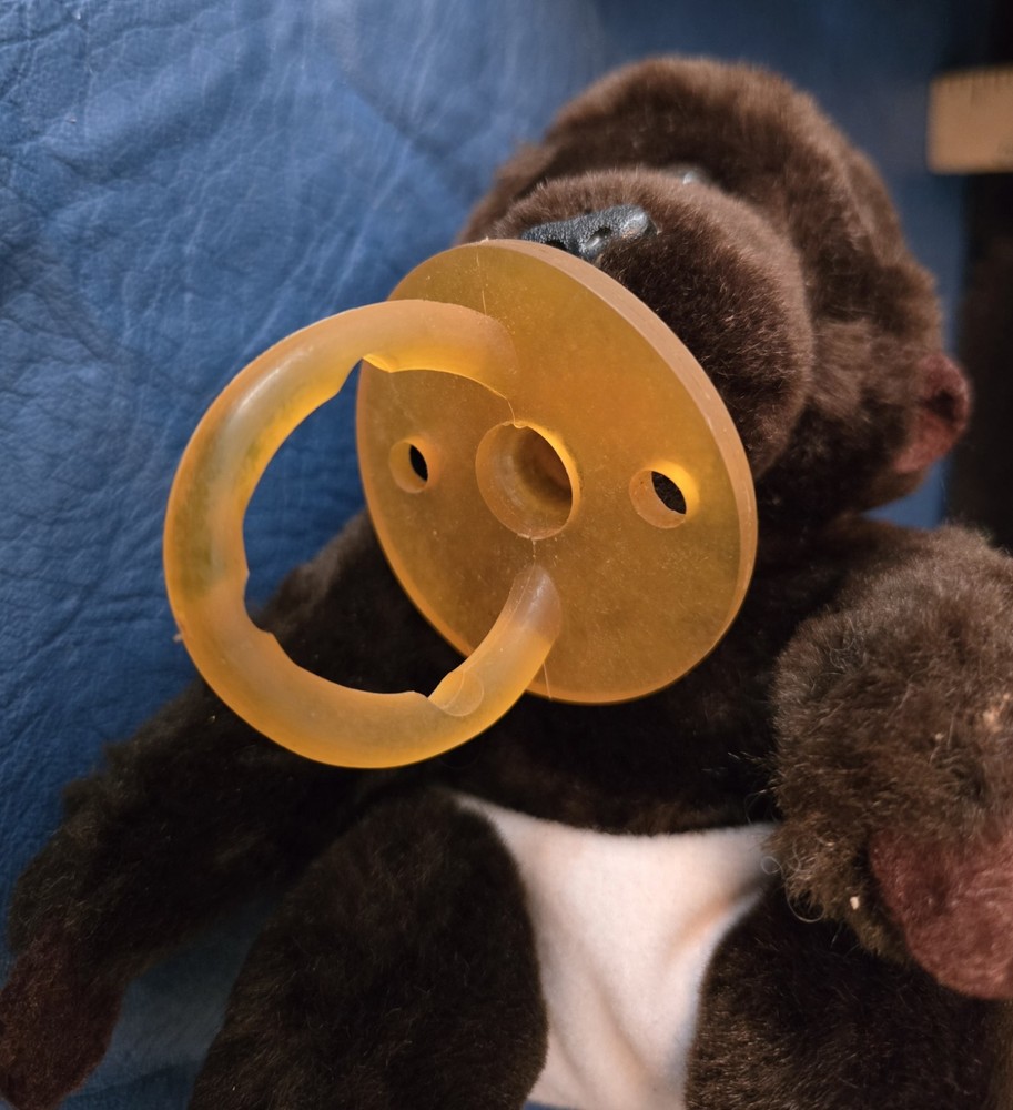 2 Plush Monkeys. Pacifier. ACE Amusement Park Novelty.