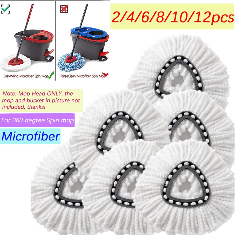 2-12 Pack Mop Replacement Heads For O-Cedar Microfiber Spin Mop Refills
