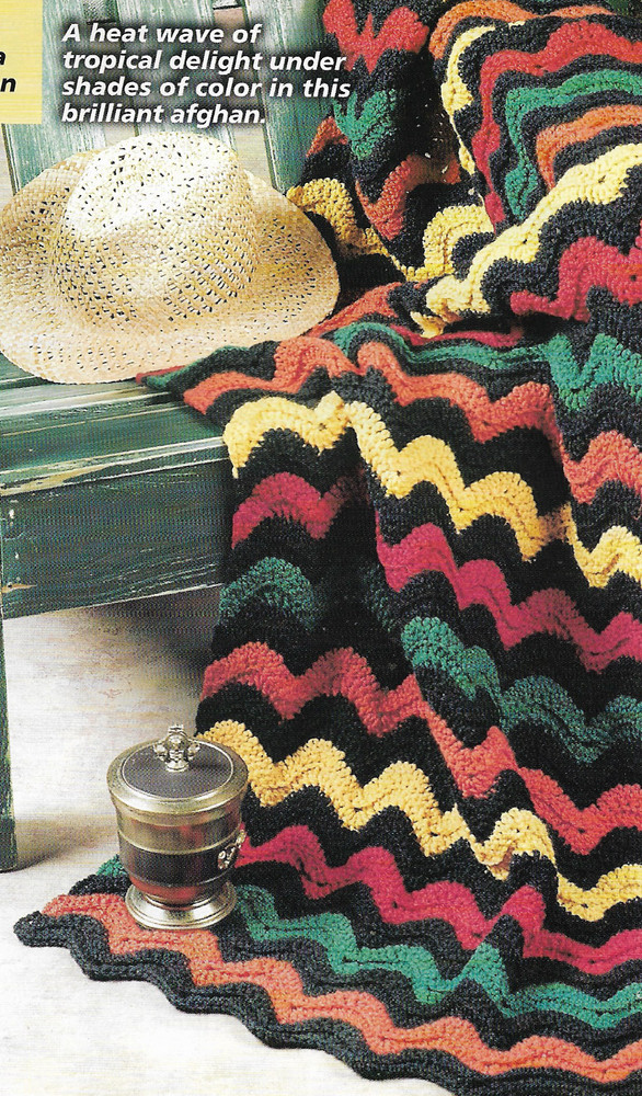 Bright Waves Afghan crochet pattern instructions