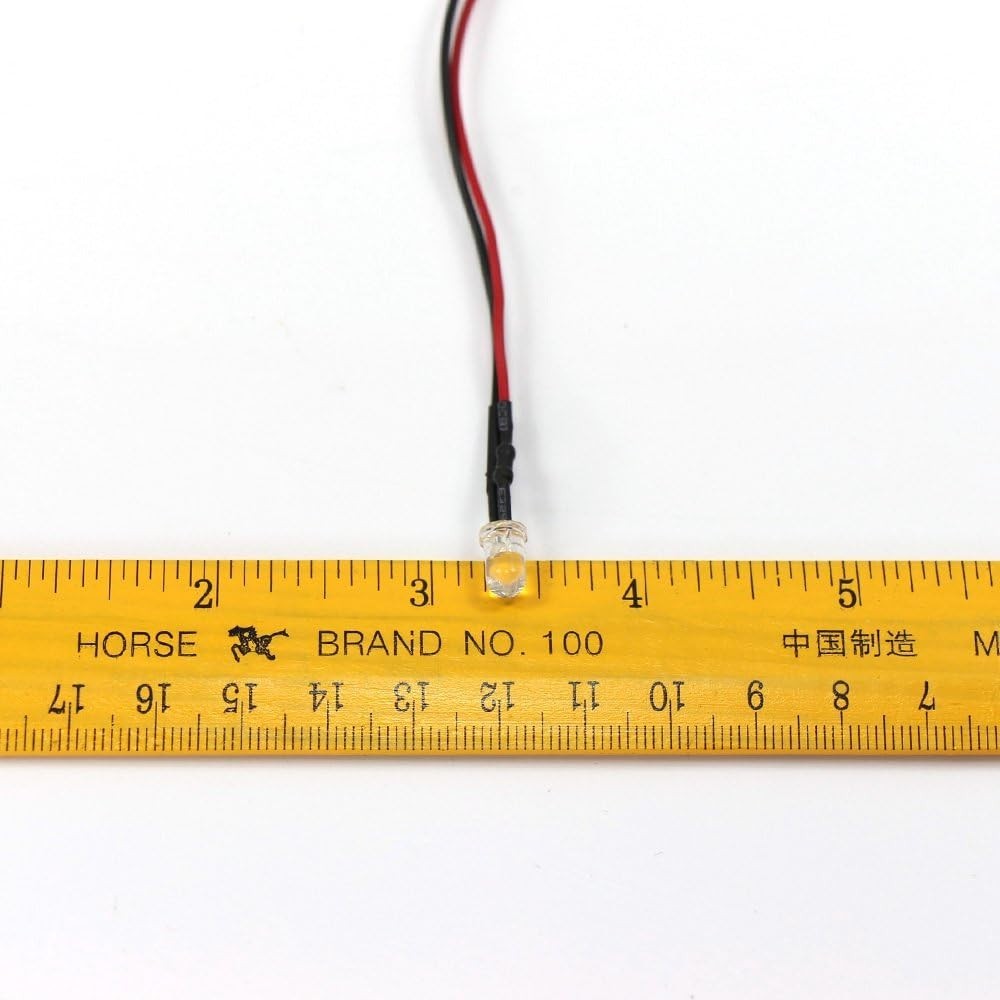 20pcs Pre-Wired 5mm Warm White LED Lights for Model Train Layouts & Projects