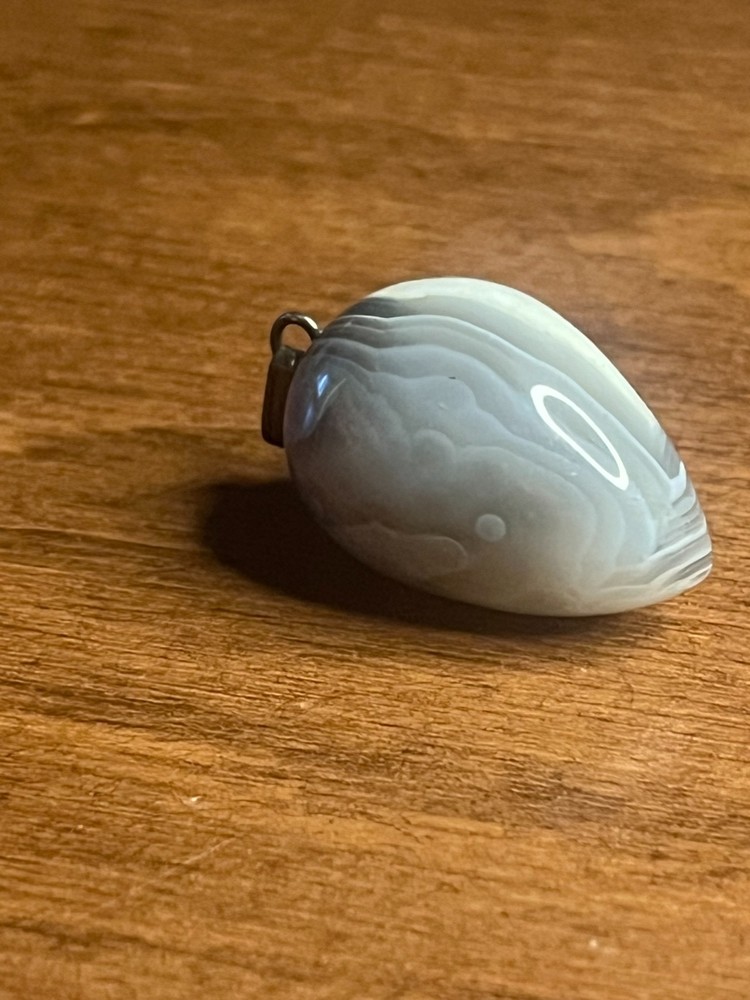Gray Striped Botswana Agate Pendant