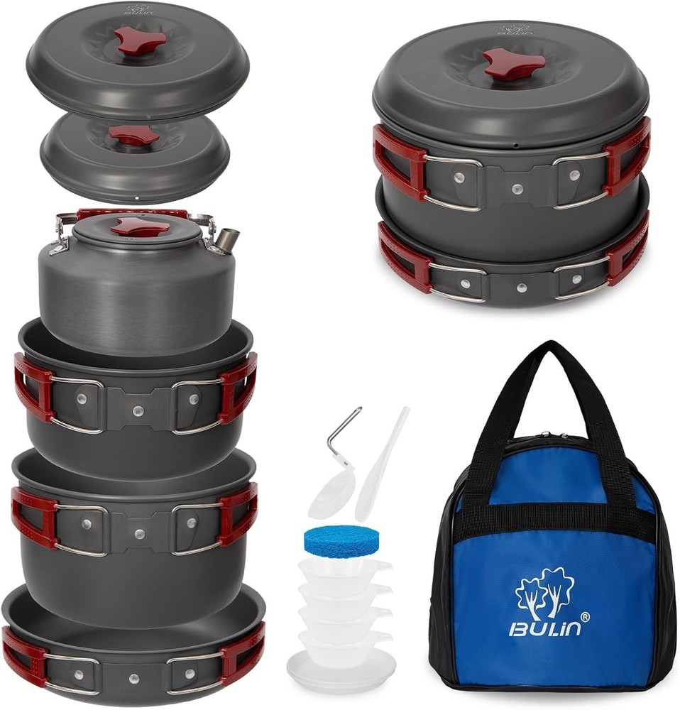 13Pcs Camping Cookware Set Lightweight Aluminum Backpacking Kitchen Gear