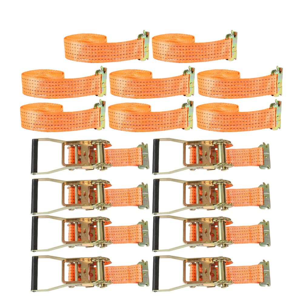 8 Pack 2" x 15' E-Track Ratchet Tie Down Strap 4000 lbs Breaking Strength Strap