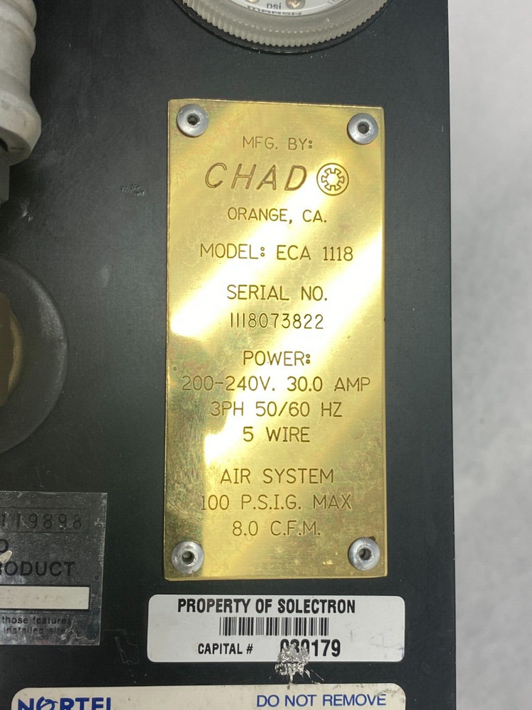 Chad Model ECA 1118 Machine Main System Power and Airflow Control Board Assembly