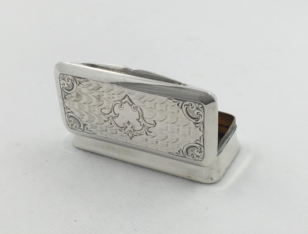 Antique Portuguese Solid Silver Snuff Box, Circa 1880, 62 grams