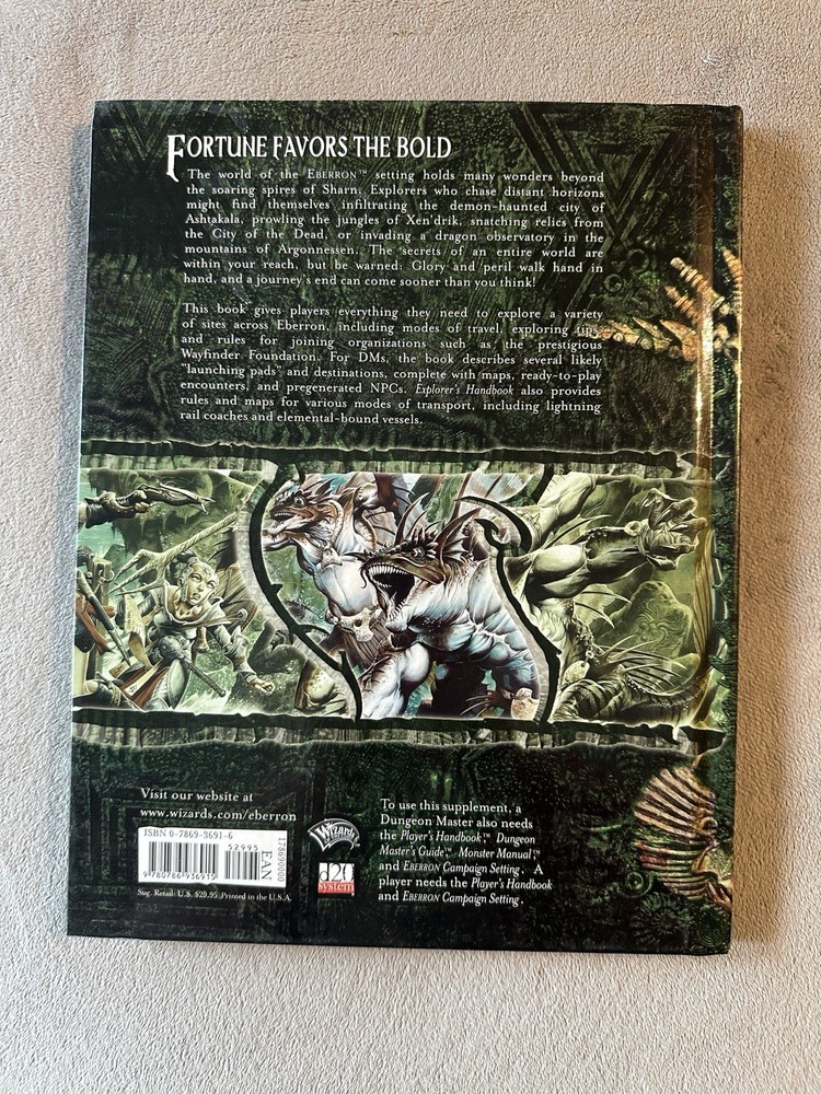 Dungeons And Dragons RPG 3.5E D20 Hardcover Eberron Explorers Handbook