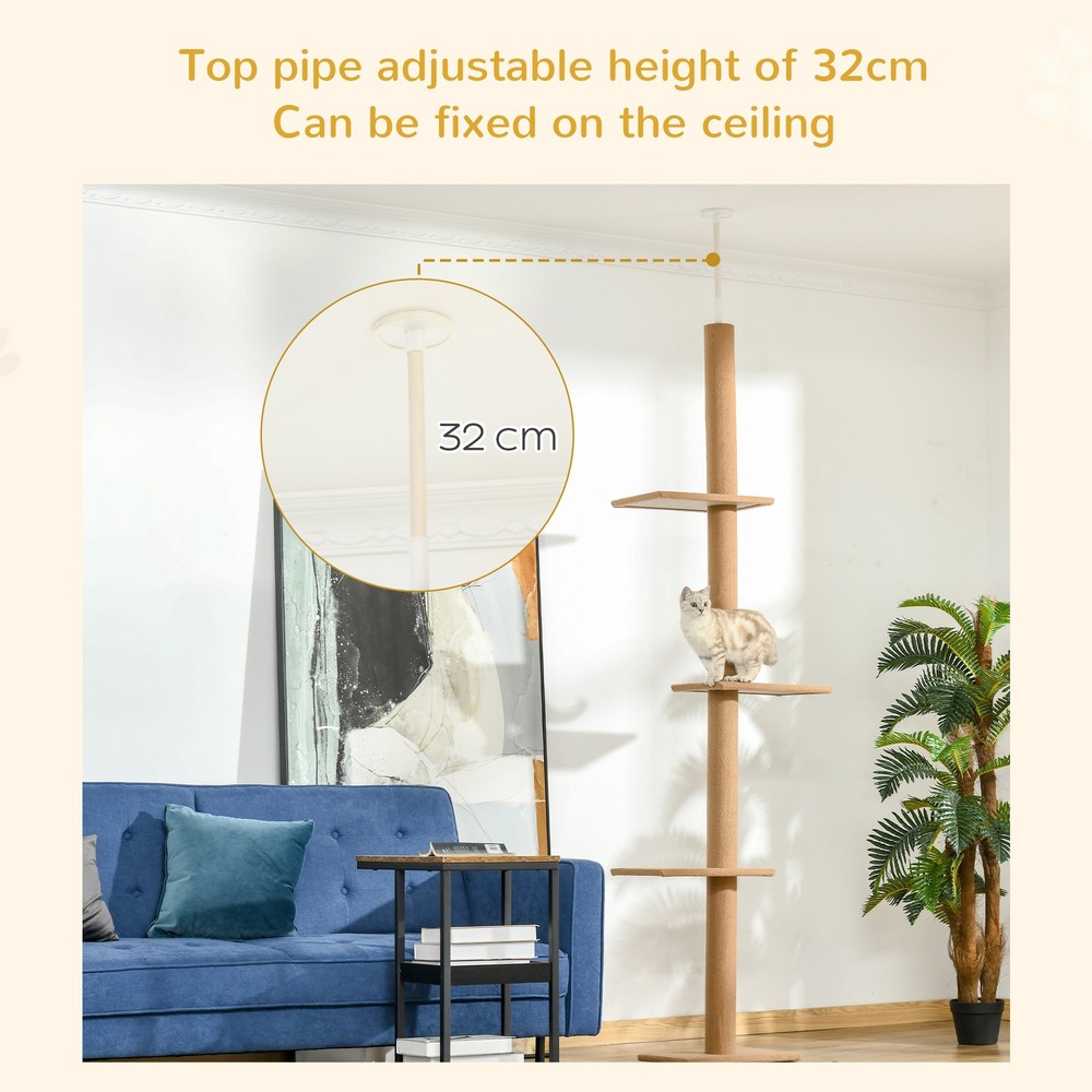 4-Level Height Adustable Cat Tree Condo Brown