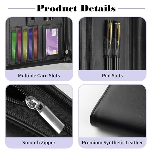 Leather Padfolio Portfolio Binder Organizer, with 25 Pages Notepad & 13" Tablet