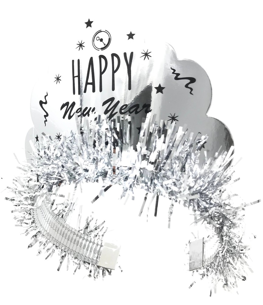 Happy New Year Tinsel Headband - 3 ct