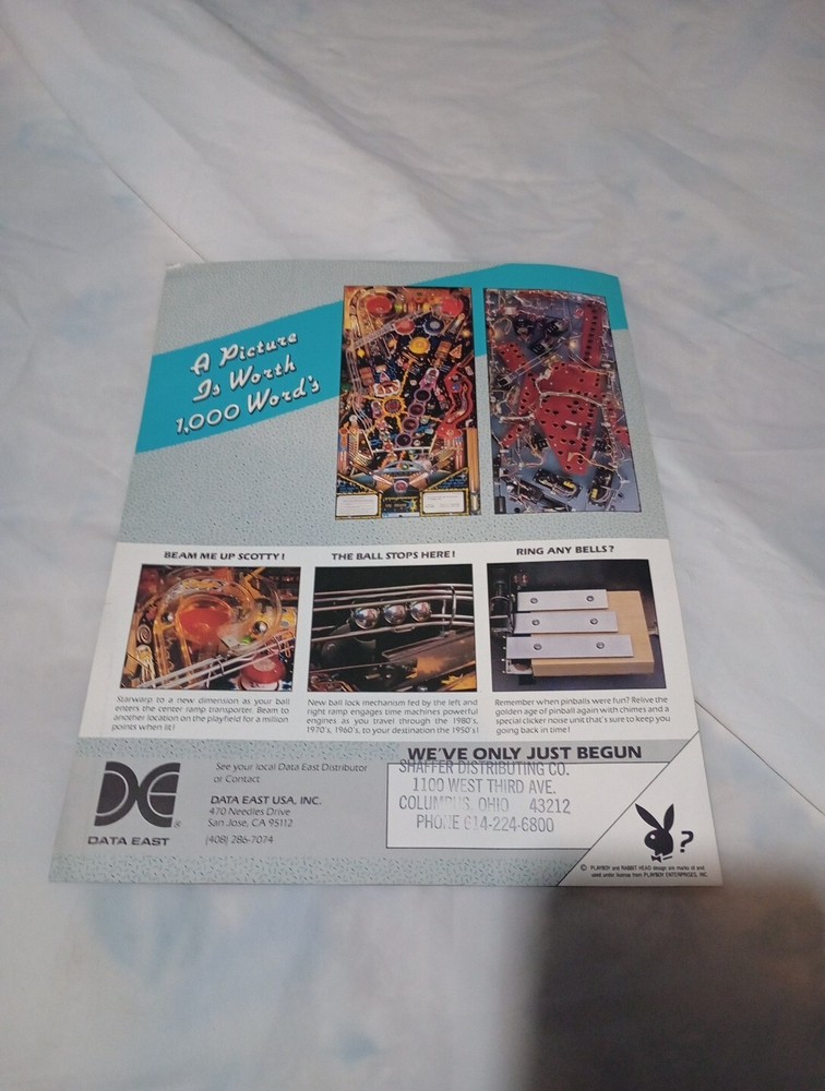 Data East Time Machine Original Pinball Machine Sales Flyer #080