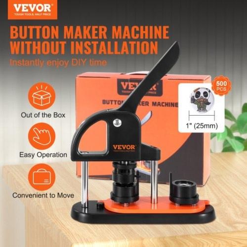 Button Maker Machine 098 inch25mm Pin Maker with 500pcs Button Parts