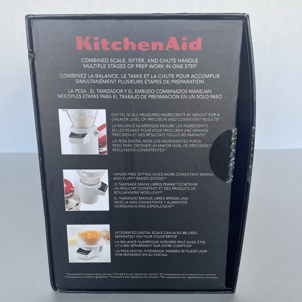 Kitchen Aid Sifter With Scale Stand Mixer Attachment Model KSMSFTA New Open Box