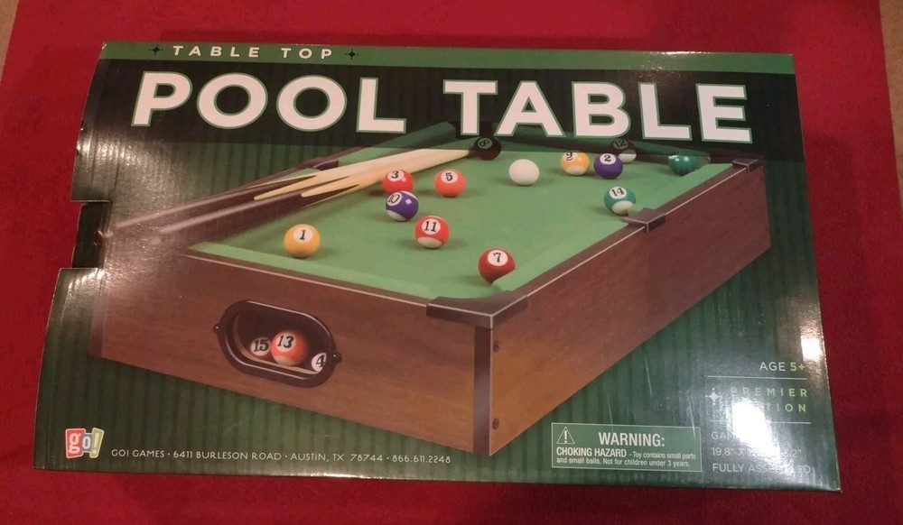 Go Games Pool Table Tabletop Billiards Premier Edition