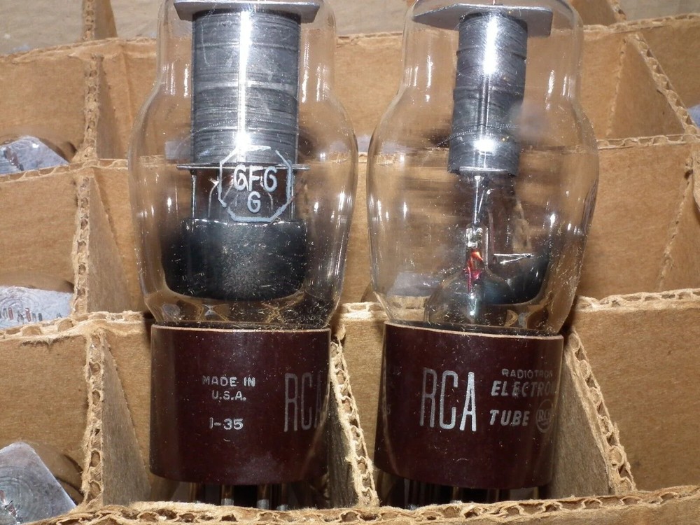 Platinum Matched Pair 6F6G RCA D Getter NOS Master Pack Box (Quads available)