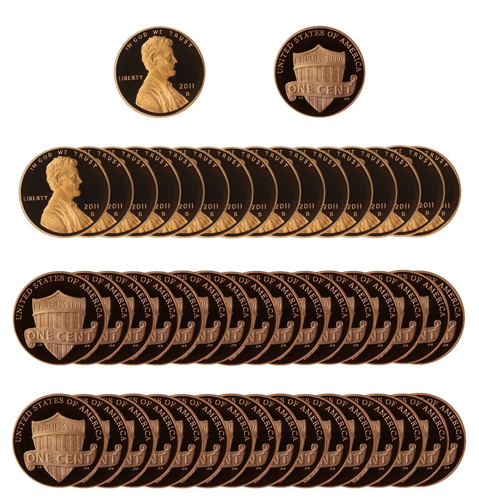 2011 Gem Proof Lincoln Memorial Cent Roll - 50 US Coins