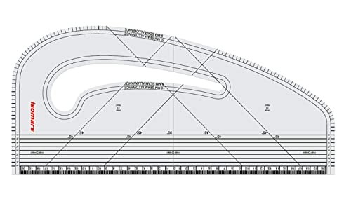 All in One Pattern Maker Ruler 43cm Clear Perspex Tailoring Drafting Tool
