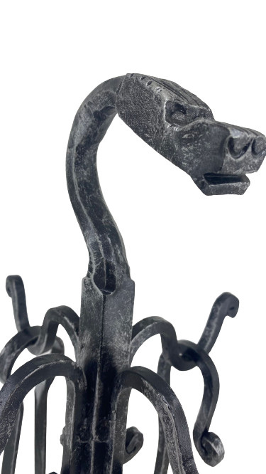 Fireplace Accessory Set Tool Kit Tripod Wrought Iron Dragon Fire Stove