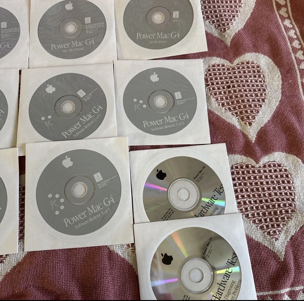 Power Mac G4 Apple Disc Software Set 10 Discs OS 9 OS X