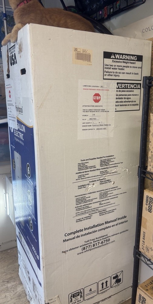 Whirlpool 50-Gallon Electric Water Heater Tall (60 1/2 inches)