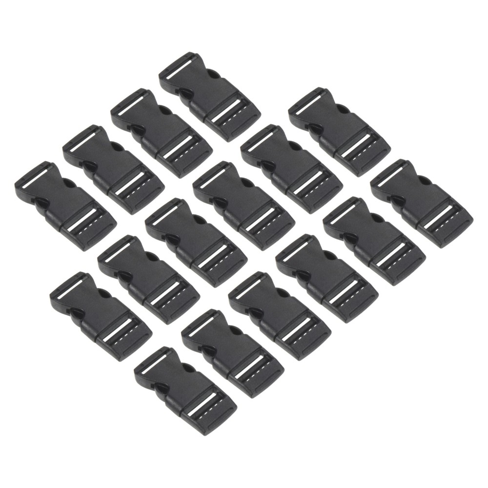 Plastic Buckles 16 Pack Quick Side Release Clips Black 16mm