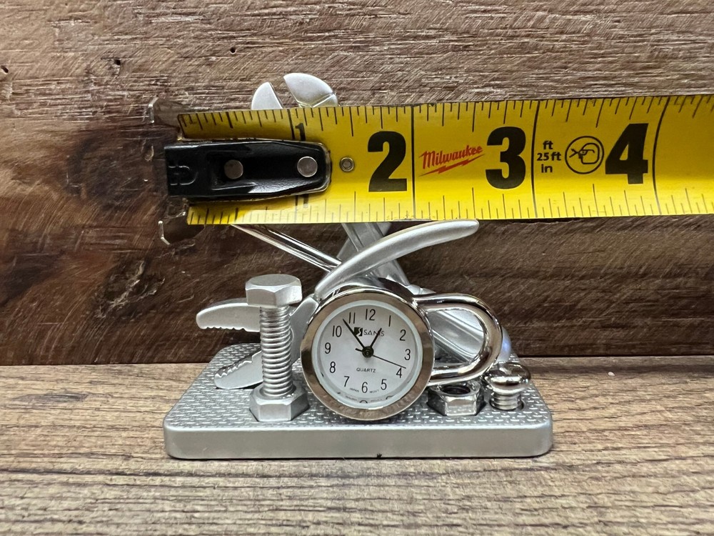 Tools Metal Desk Clock 3" x 3"
