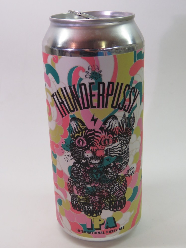 Craft BEER Empty Can ~ FUTURE PRIMITIVE Brewing Thunderpussy IPA ~ Seattle, WA