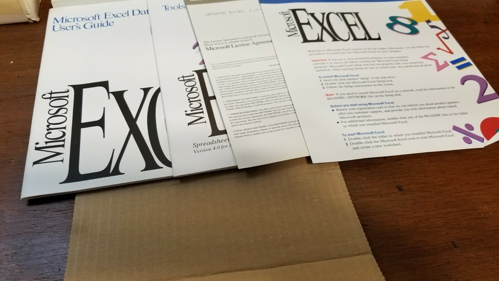 Vtg Microsoft Excel User'sGuides Version 4.0 For Apple Macintosh NO DISKETTES