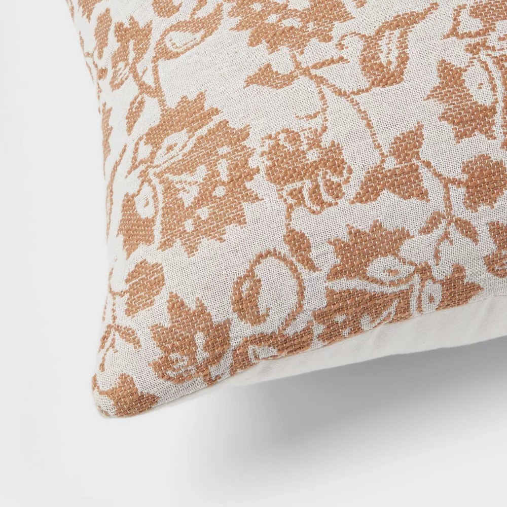 Printed Floral Dec Pillow Euro Brown - Threshold