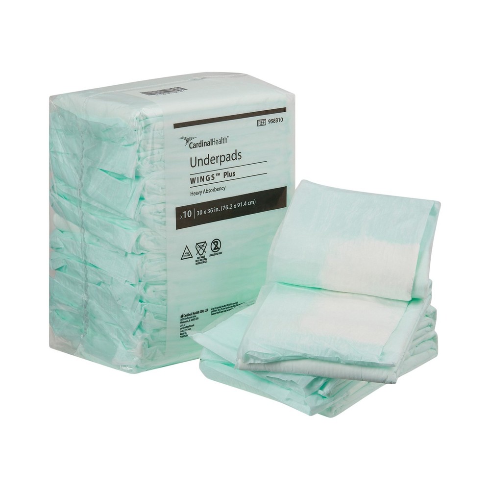 Wings Plus Underpad Heavy Absorbency 30 X 36" 10 ct