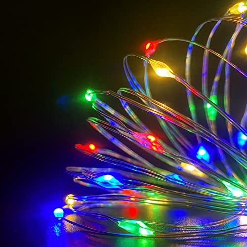 2 Pack with Timer Function Battery Operated Dewdrop Led Lights,Mini Multicolor