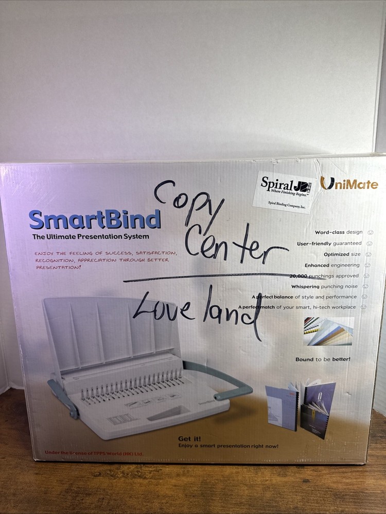 Unimate Smartbind Manual Comb Binding Machine NEW Ultimate Presentation System