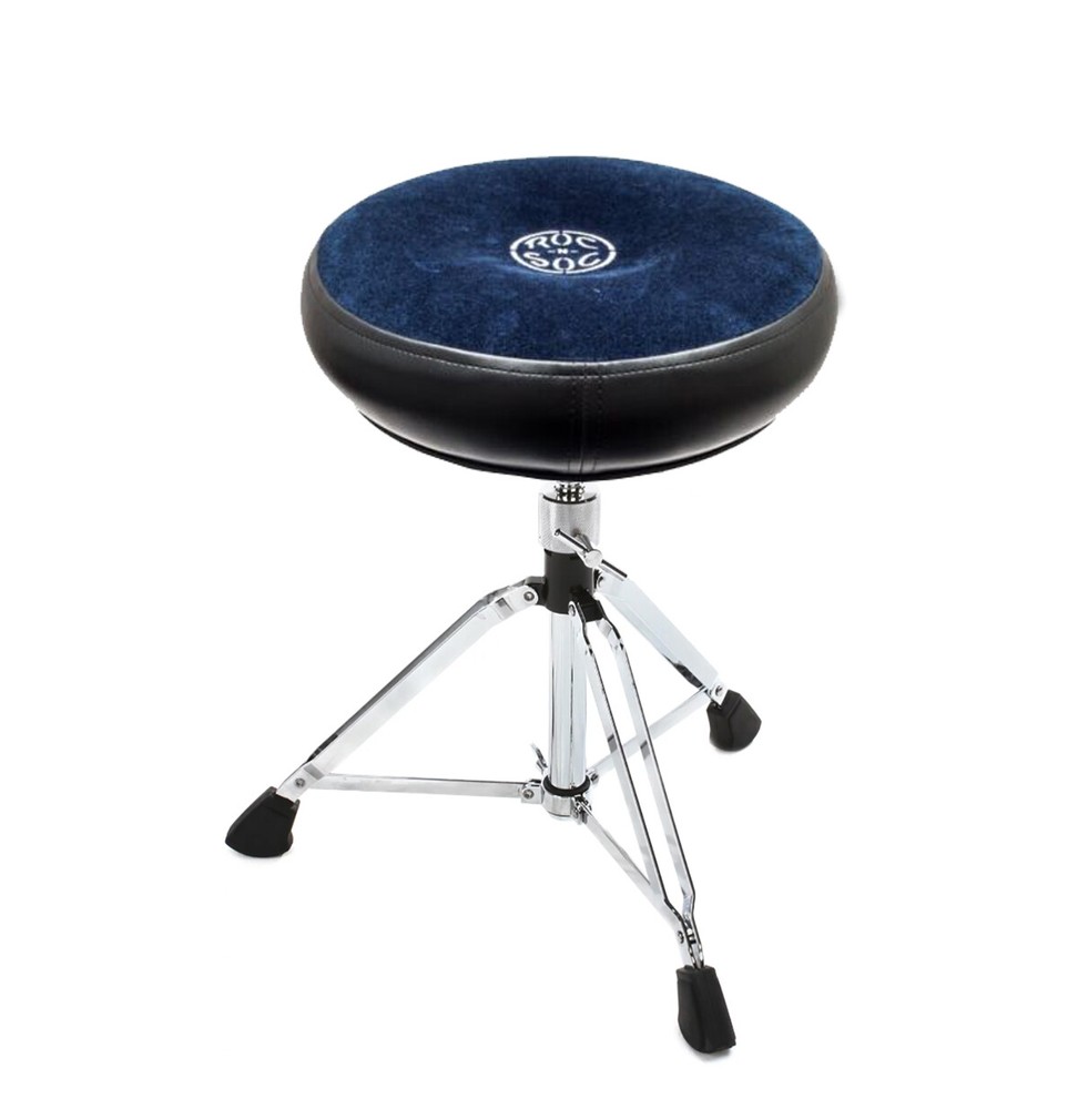 Roc N Soc Drum Stool Throne With Custom Base ROUND TOP Blue