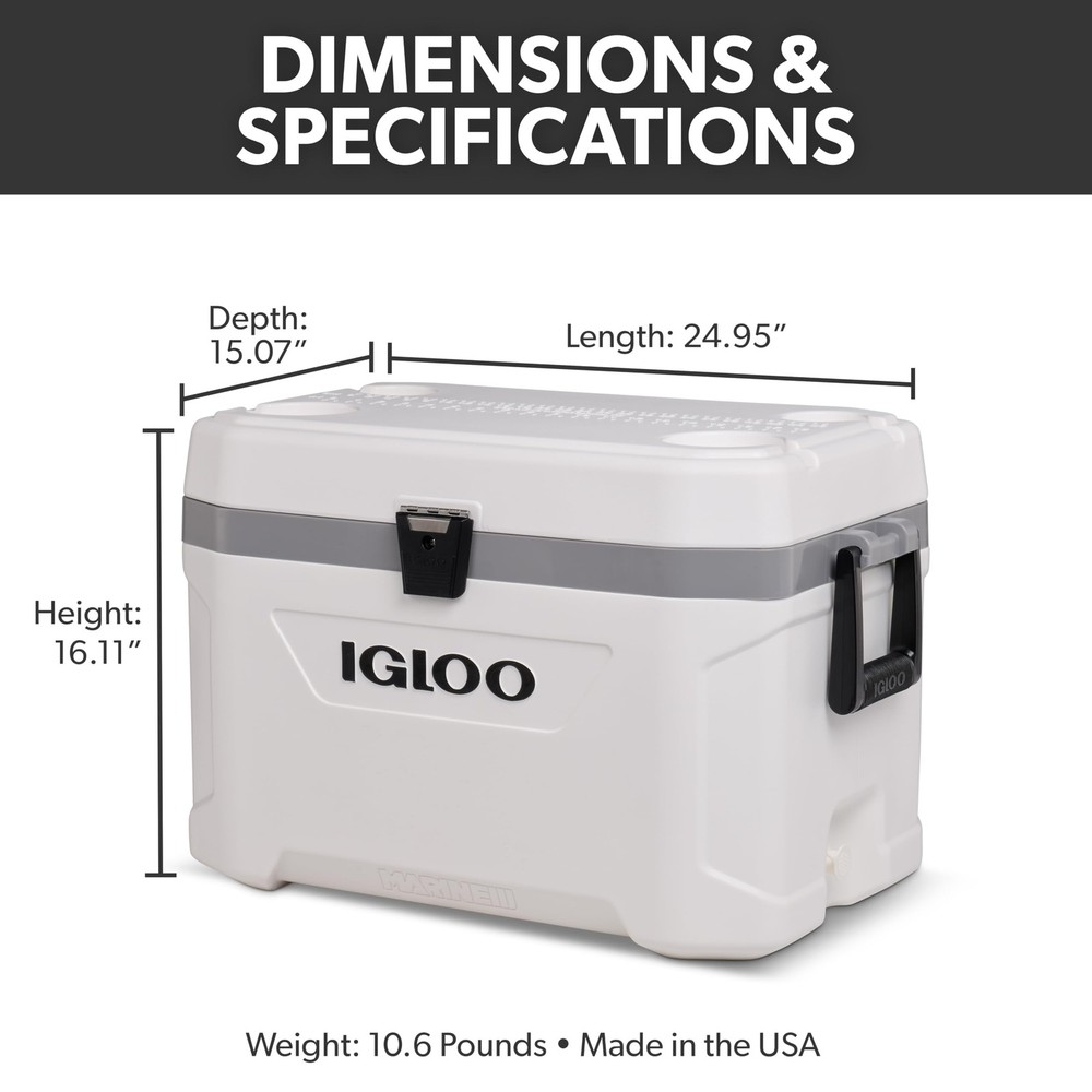 54 Qt Marine Ultra Cooler, White