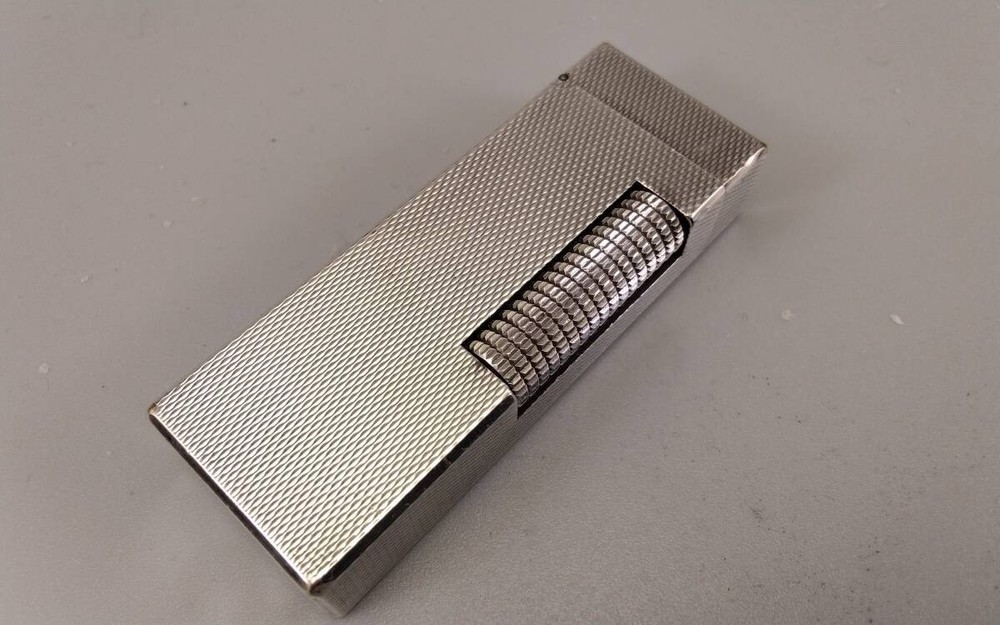 Dunhill Rollagas Silver Burley Pipe Lighter Gas Refill New