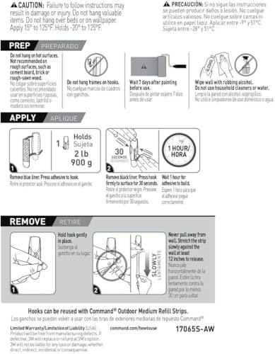 Command Outdoor Medium Black Wire Toggle Hooks, 2 Hooks and 3 Medium,