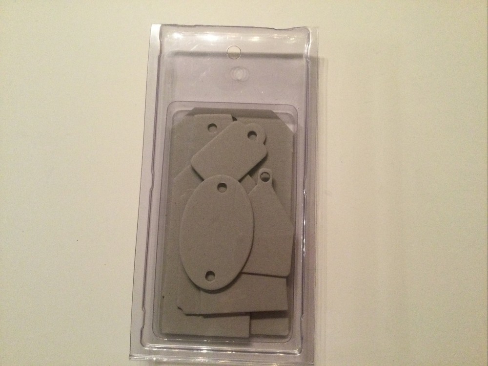 Basic Grey 8 chipboard tags, undressed