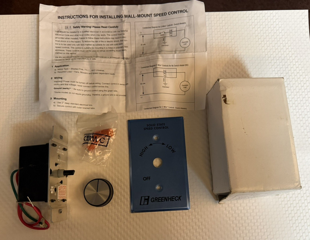 KB ELECTRONICS KBWC-15K SOLID STATE MOTOR CONTROL SPEED SWITCH (NEW)