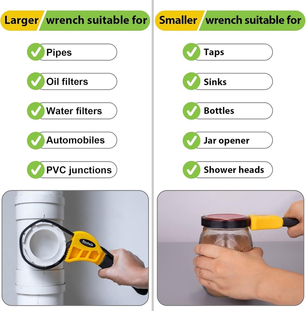 Versatile Rubber Strap Wrench Set for Plumbing, Jars & DIY Tasks