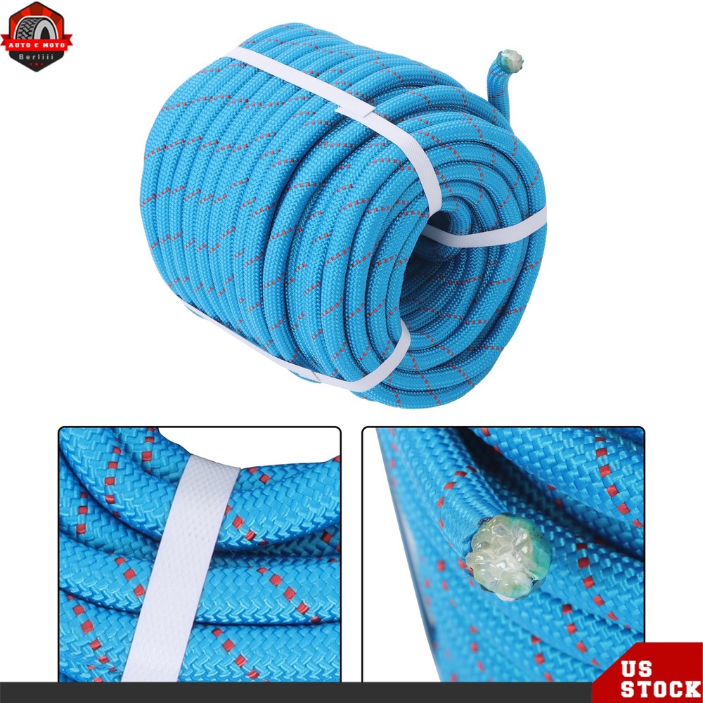 1/2" × 125' Double Braid Nylon Polyester Arborist Rope Pulling Rigging Line Blue