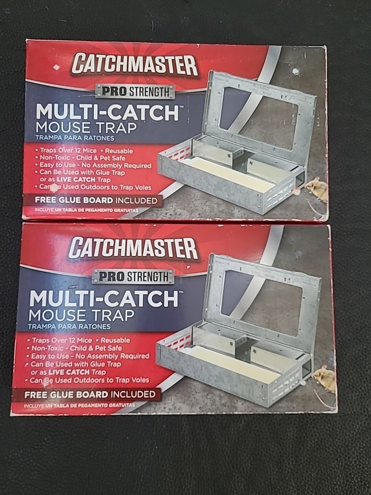 2 X Catchmaster Pro Strength Multi-Catch Mouse Trap #606MC New in Box