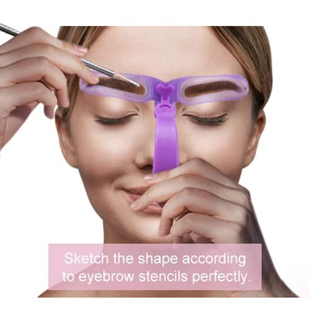 8-in-1 Eyebrow Stencil Brow Stamp Template Reusable Makeup Tools Set